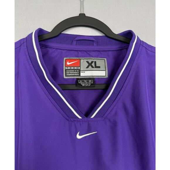 Vintage Nike Center Swoosh Purple Pullover Windbreaker Mens XL Blank Stains Y2K - Picture 2 of 11